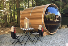 panoramic view barrel saunas clear cedar panoramic view barrel saunas clear cedar