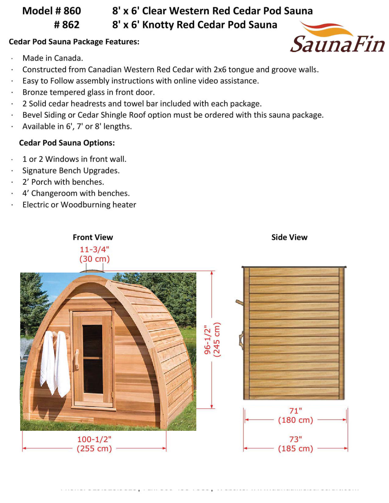pod sauna size details pod sauna size details
