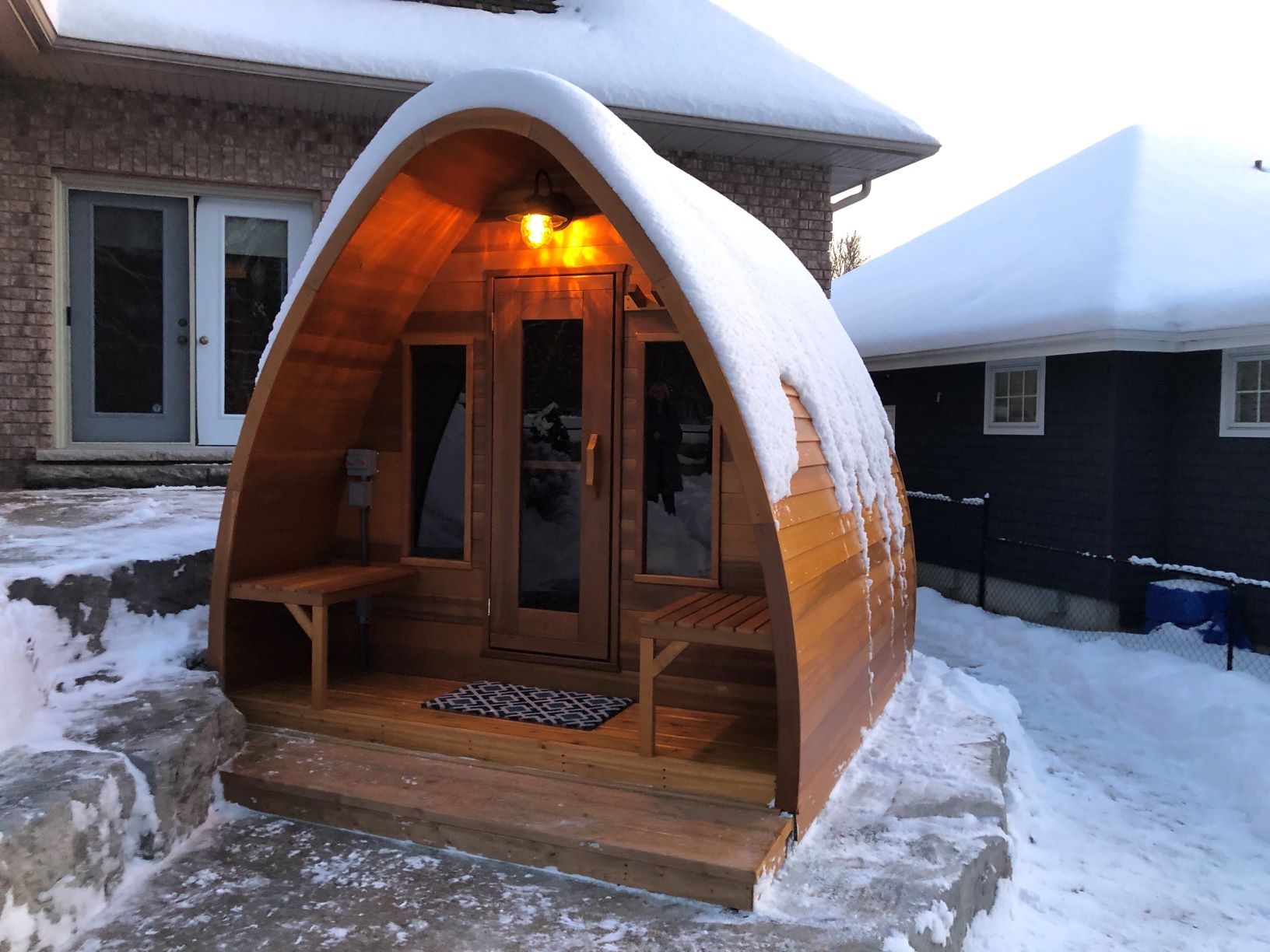 outdoor POD sauna with porch outdoor POD sauna with porch
