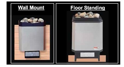 wall mounted and floor standing sauna heaters